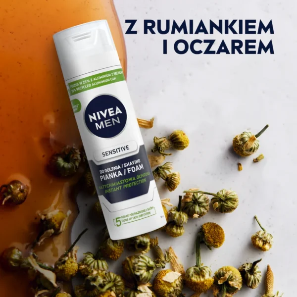 Nivea Men Sensitive łagodząca pianka do golenia, 200 ml - obrazek 3