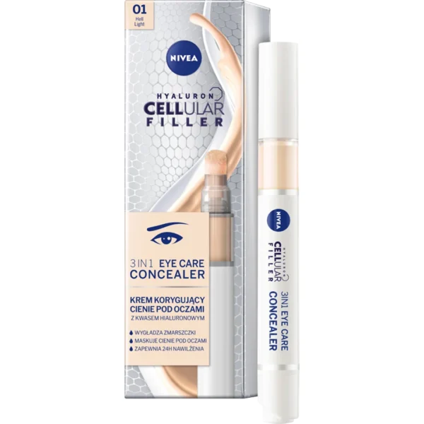 Nivea Hyaluron Cellular Filler 3 w 1 krem korygujący cienie pod oczami jasny, 4 ml