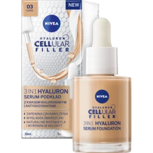 Nivea Cellular Hyaluron 3w1 serum-podkład do twarzy ciemny, 30 ml
