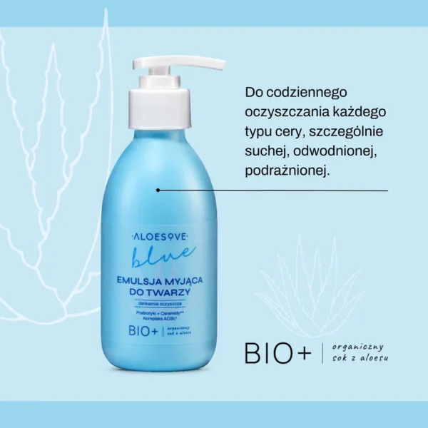 Aloesove Blue emulsja do mycia twarzy, 190 ml - obrazek 3