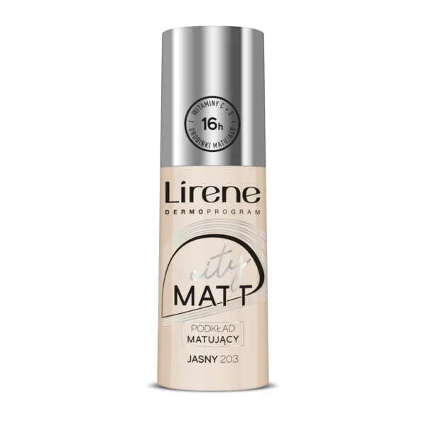 Lirene City Matt podkład matujący do twarzy 203 Jasny, 30 ml - obrazek 3