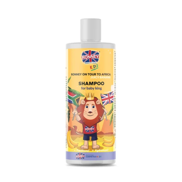 RONNEY Kids On Tour To Africa szampon do włosów dla dzieci 3+ Soczysty Banan, 300 ml