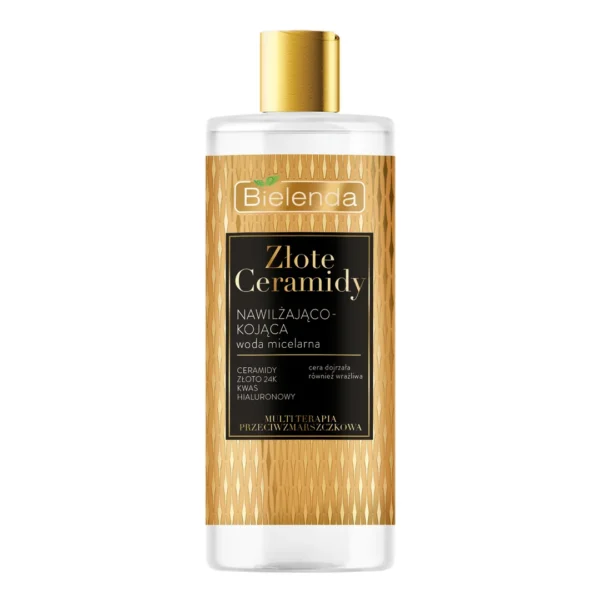 Bielenda Złote Ceramidy woda micelarna do twarzy nawilżająco-kojąca, 500 ml