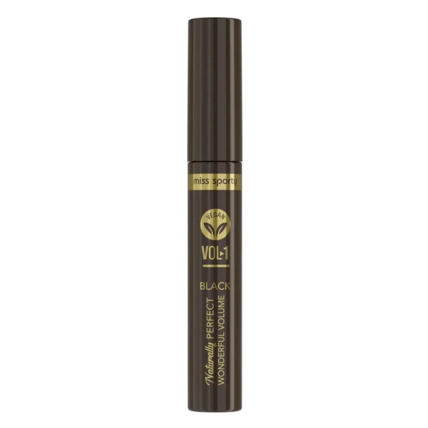 Miss Sporty Naturally Perfect wegański pogrubiający tusz do rzęs, vol.1 Black-Wunderful Volume, 8 ml