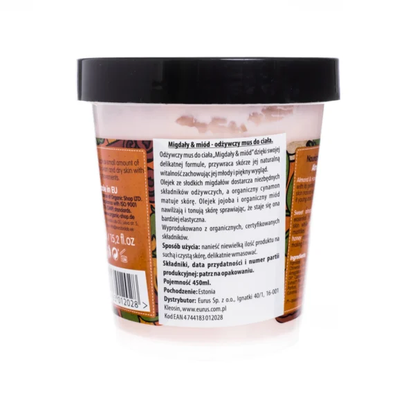 Organic Shop odżywczy mus do ciała, migdały i miód, 450 ml