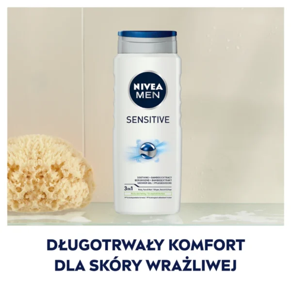Nivea Men Sensitive Żel pod prysznic, 500 ml - obrazek 3