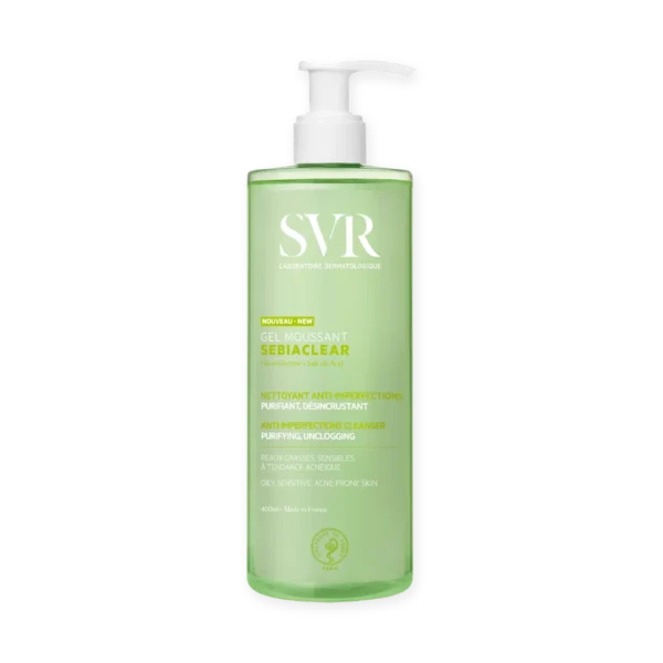 SVR SEBIACLEAR Gel Moussant żel do mycia twarzy oczyszczająco-złuszczający, 400 ml
