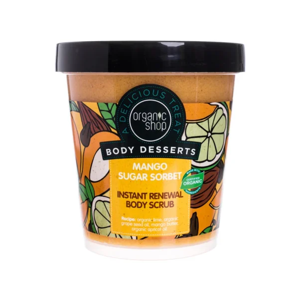 Organic Shop regenerujący peeling do ciała mango cukrowy sorbet, 450 ml - obrazek 2