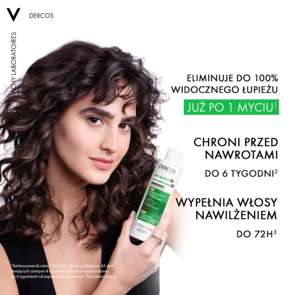 VICHY DERCOS Szampon Przeciwłupieżowy z odżywką 2w1, 200ml - obrazek 3