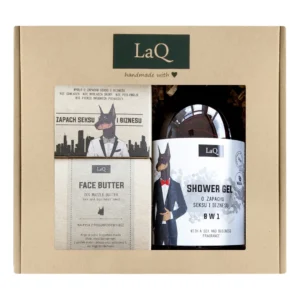 LaQ Doberman Zestaw Żel pod prysznic 500 ml + Masło do twarzy 50 ml + Mydło kostka 85 g
