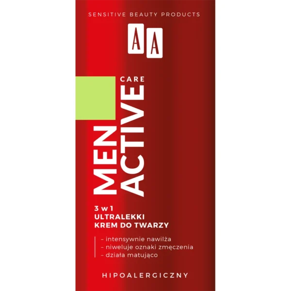 AA MEN Active Care ultralekki krem do twarzy 3w1, 50 ml - obrazek 2