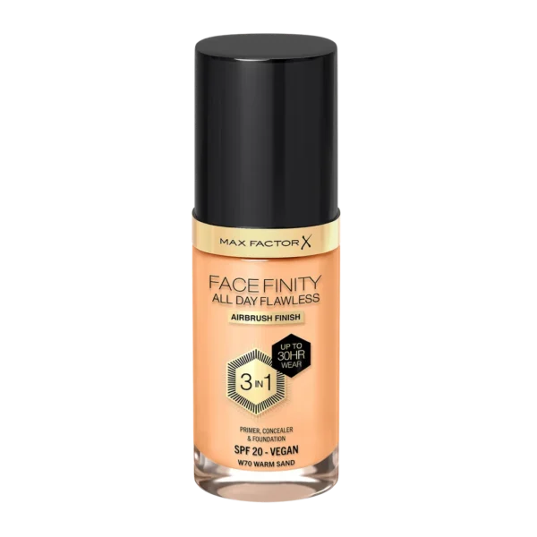 Max Factor Facefinity All Day Flawless podkład do twarzy 3w1 W70 Warm Sand, 30 ml - obrazek 2
