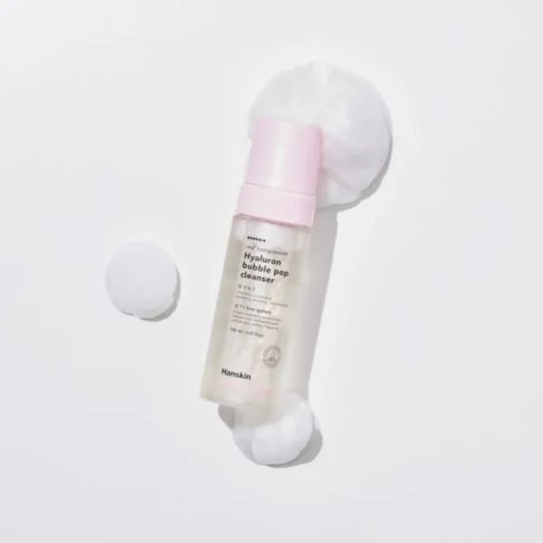 Hanskin Real Complexion pianka do twarzy oczyszczająca z kwasem hialuronowym, 150 ml - obrazek 4