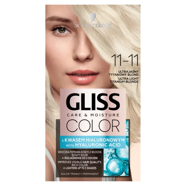 Schwarzkopf Gliss Color farba do włosów nr 11-11 Ultrajasny tytanowy blond, 1 szt.