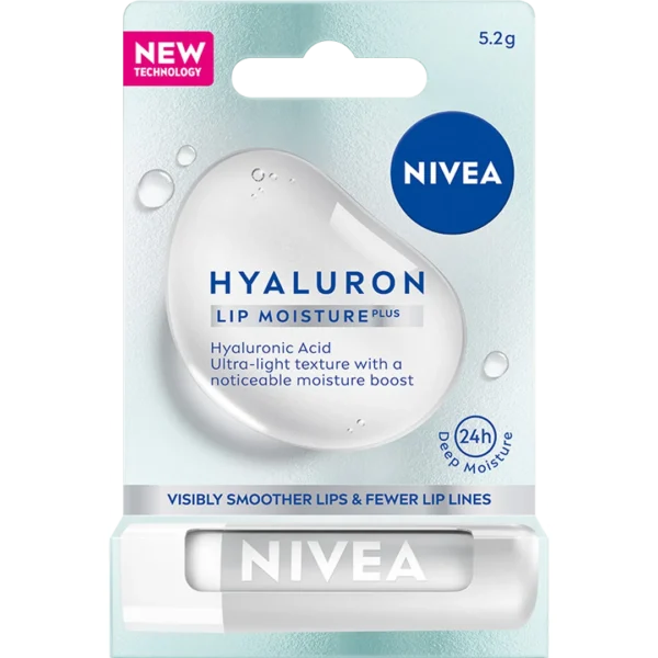 Nivea Hyaluron Moisture Plus balsam do ust transparentny, 5,2 g