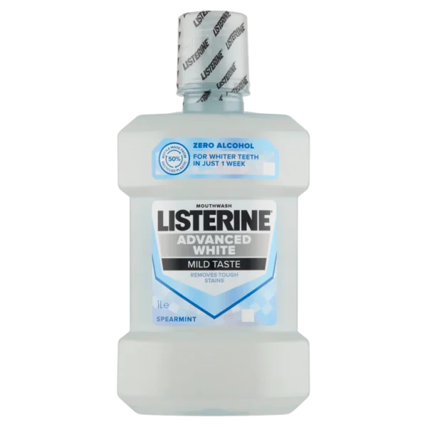 LISTERINE Advanced White płyn do płukania jamy ustnej Łagodny Smak, 1000 ml