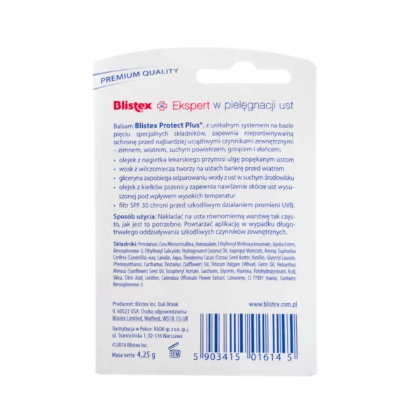 Blistex Balsam do ust Protect Plus ochronny SPF30  4.25 g