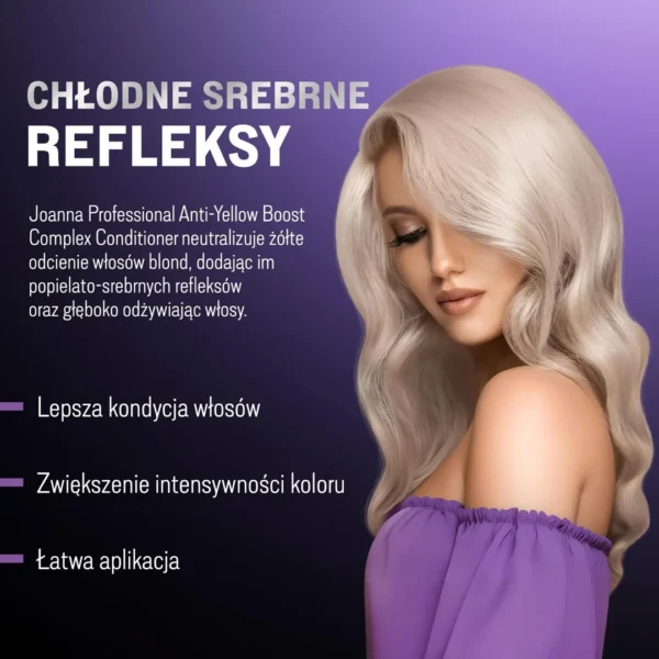 Joanna Professional Anti-Yellow Boost Complex odżywka tonująca kolor, popielata, 500 g - obrazek 3