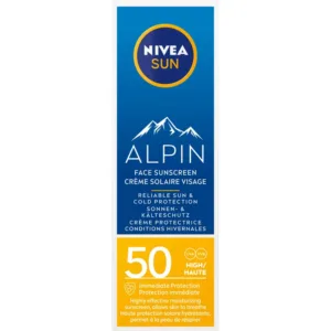 Nivea Sun Alpin Face Sunscreen krem do twarzy z wysoką ochroną SPF 50, 50 ml