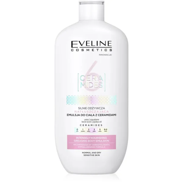 Eveline Cosmetics 6 Ceramides silnie odżywcza natłuszczająca emulsja do ciała z ceramidami, 350 ml