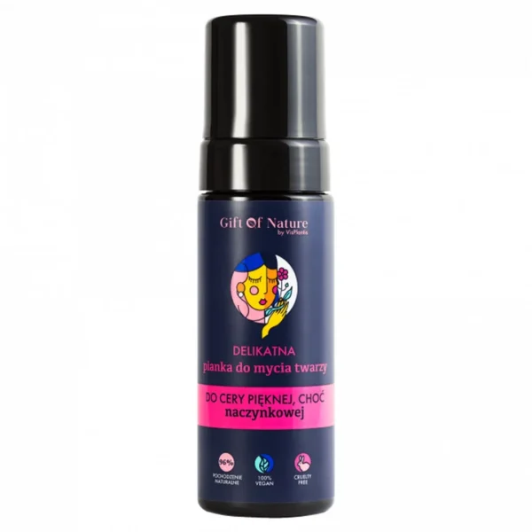 Gift of Nature pianka do mycia twarzy do cery naczynkowej, 170 ml