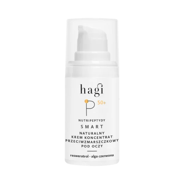 Hagi Smart P naturalny krem pod oczy przeciwzmarszczkowy z nutripeptydami i resweratrolem 50+, 15 ml - obrazek 2