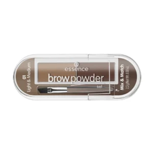 Essence Brow Powder Set zestaw do stylizacji brwi nr 01 Light & Medium, 2,3 g