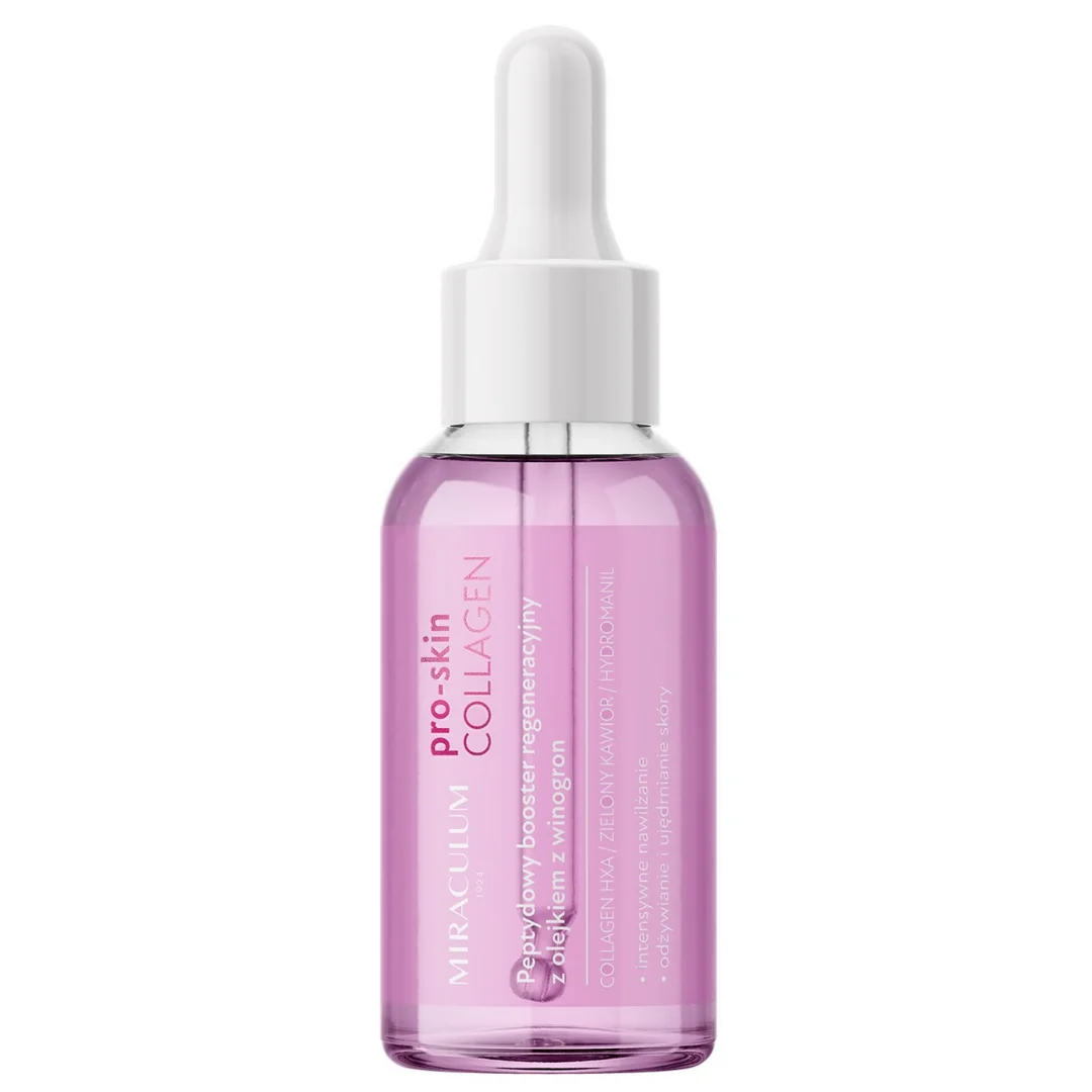 Miraculum COLLAGEN pro-skin peptydowy booster regeneracyjny z olejkiem z winogron na dzień i na noc, 30 ml