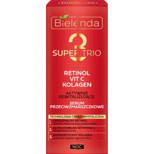 Bielenda Super Trio krem aktywnie rewitalizujące serum przeciwzmarszczkowe na noc, 30 ml