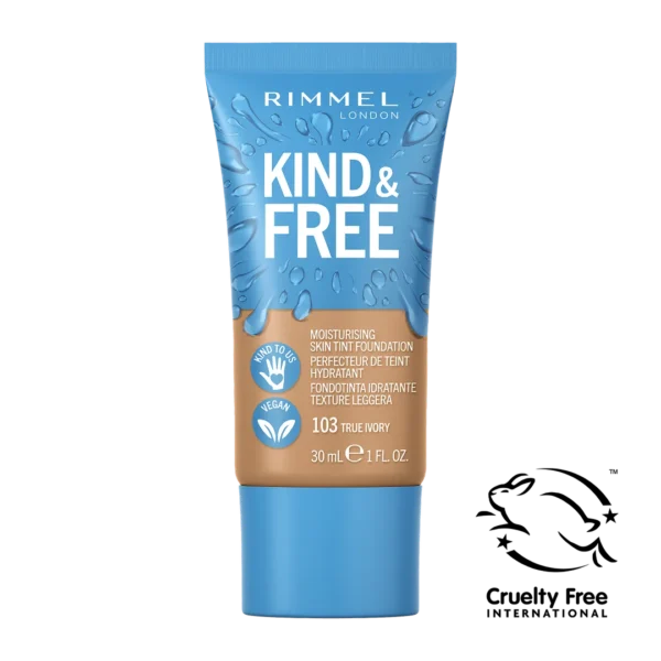 Rimmel Kind & Free wegański podkład nawilżający, 103 True Ivory, 30 ml - obrazek 3