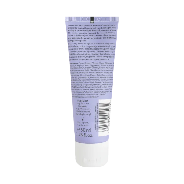 Hagi naturalny lipidowy krem do rąk dla bardzo suchej skóry Na śliwki, 50 ml - obrazek 2