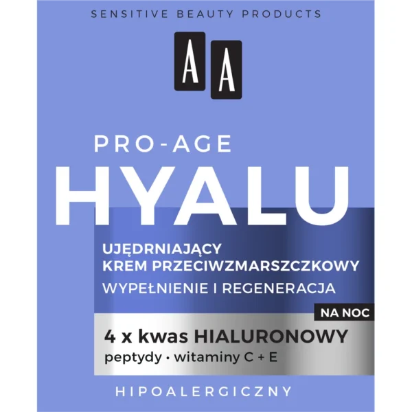 AA Pro-Age Hyalu ujędrniający krem przeciwzmarszczkowy do twarzy na noc, 50 ml