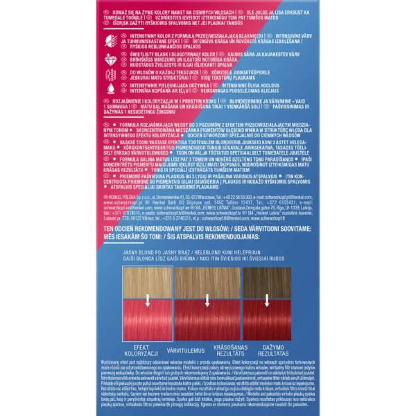 Schwarzkopf Live Colour + Lift farba do włosów L77 Pink Passion rozjaśniająca i koloryzująca, 1 szt. - obrazek 3
