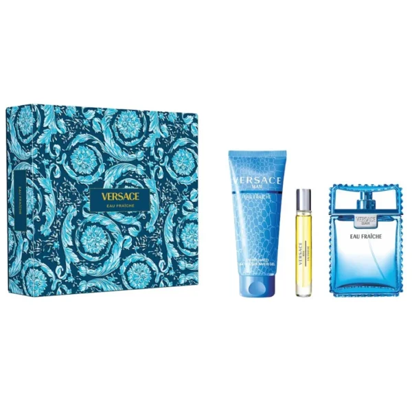 Versace Man Eau Fraiche woda toaletowa, 100 ml + woda toaletowa, 10 ml + żel pod prysznic, 150 ml