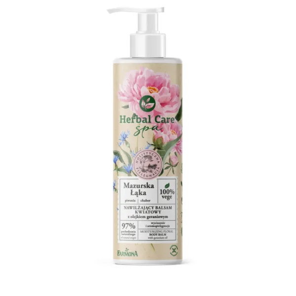 Herbal Care SPA Mazurska Łąka nawilżający balsam kwiatowy z olejkiem geraniowym, 400 ml
