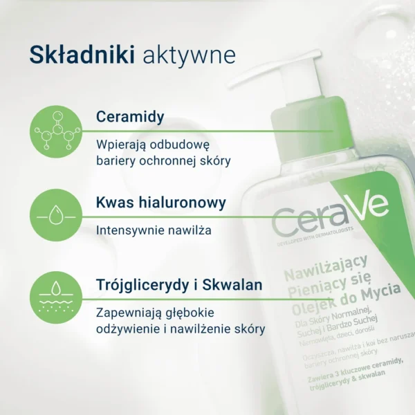 CeraVe nawilżający pieniący się olejek do mycia, 236 ml - obrazek 5