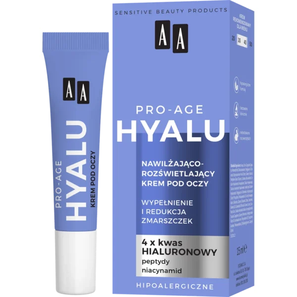AA Pro-Age Hyalu krem pod oczy, nawilżająco-rozświetlający, 15 ml - obrazek 3