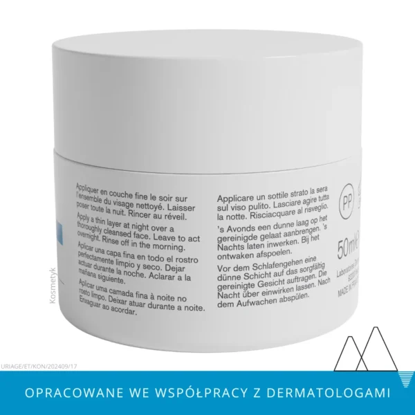 Uriage Eau Thermale maseczka aktywnie nawilżająca na noc, 50 ml - obrazek 4