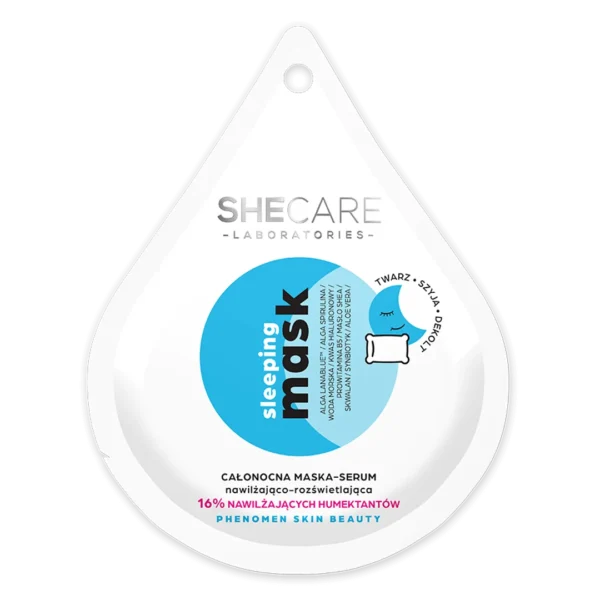 SheCare Sleeping Mask całonocna maska-serum nawilżająco-rozświetlająca, 10 ml