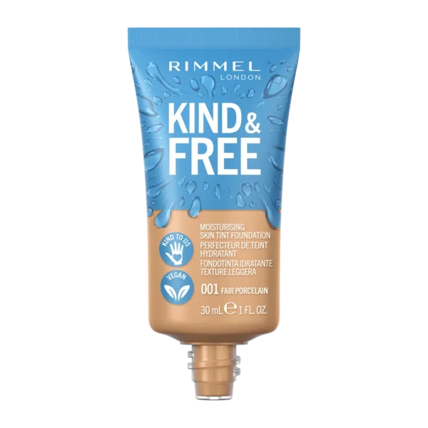Rimmel Kind & Free wegański podkład nawilżający, 001 Fair Porcelain, 30 ml