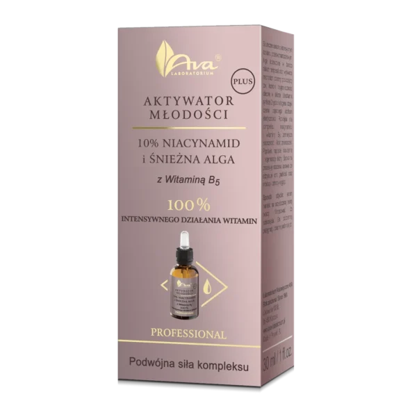 Ava Aktywator Młodości Plus 10% Niacynamid i Śnieżna Alga z Witaminą B5 serum, 30 ml