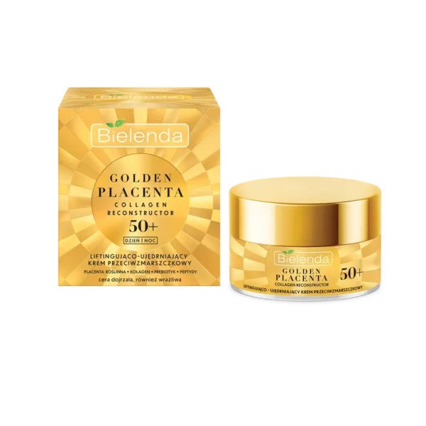 Bielenda Golden Placenta Collagen Reconstructor liftingująco-ujędrniający krem przeciwzmarszczkowy 50+, 50 ml