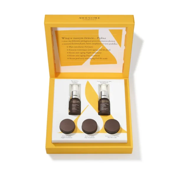 Awesome Cosmetics Zestaw mini produktów anti aging, Małe kroki do dużych efektów, 35 ml