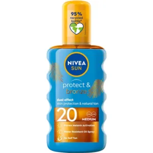 Nivea Sun Protect & Bronze olejek do opalania w sprayu, SPF 20, 200 ml