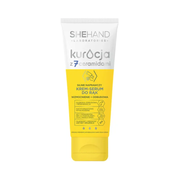 SheHand Kuracja z 7 ceramidami silnie naprawczy krem-serum do rąk Wzmocnienie + Odbudowa, 75 ml - obrazek 3