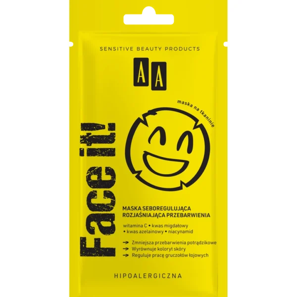 AA FACE IT! Maska seboregulująca rozjaśniająca przebarwienia, 18 ml