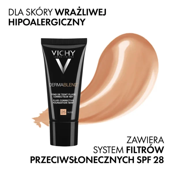 Vichy Dermablend fluid korygujący 16 h, SPF 25, 25 Nude, 30 ml - obrazek 5