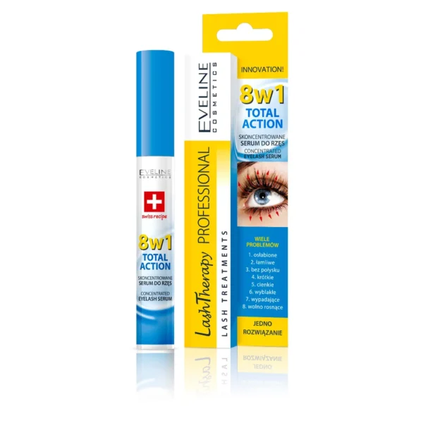 Eveline Cosmetics Lash Therapy Total Action skoncentrowane serum do rzęs 8 w 1, 10 ml