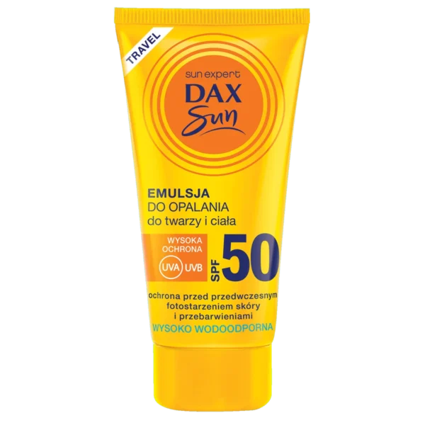 Dax Sun Travel Emulsja Do Opalania Do Twarzy i Ciała SPF 50, 50 ml