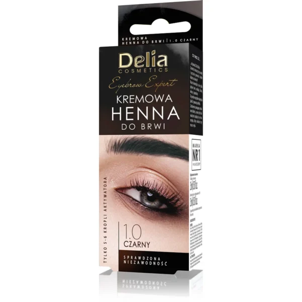 Delia DC henna w kremie do brwi z olejkiem arganowym 1.0 Czerń, 15 ml